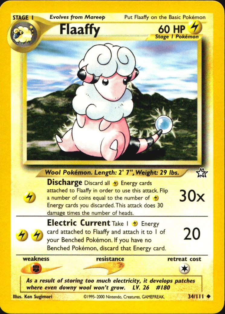 Flaaffy 34/111 Uncommon Neo Genesis Pokemon Near Mint