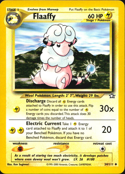 Flaaffy 34/111 Uncommon Neo Genesis Pokemon Near Mint
