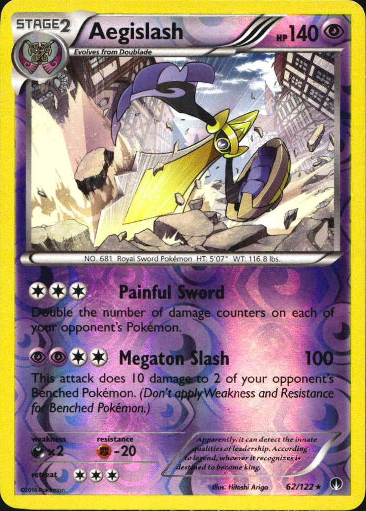 Aegislash 62/122 Holo Rare BREAKpoint Pokemon Reverse Holo Near Mint