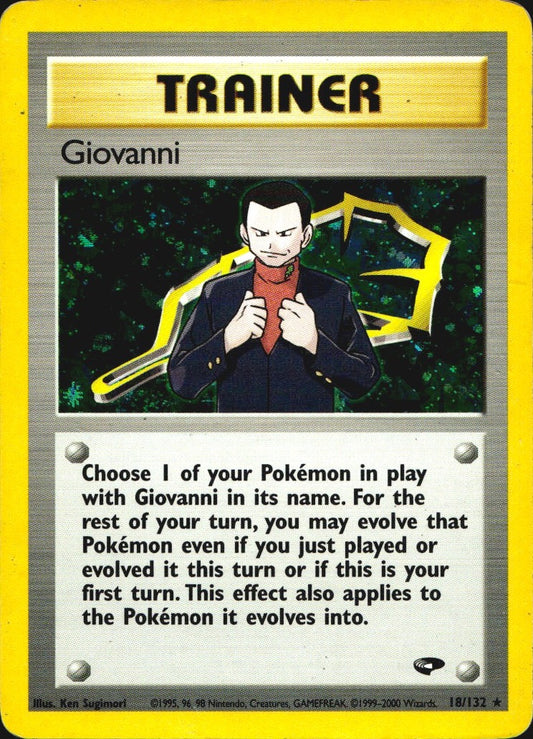 Giovanni 18/132 Holo Rare Gym Challenge Pokemon Moderately Played
