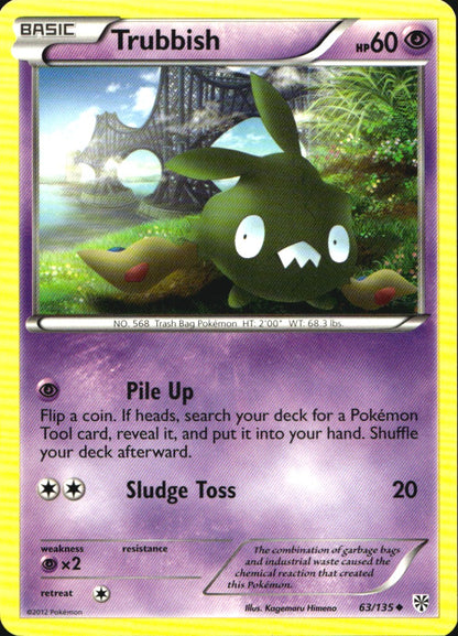 Trubbish 63/135 Uncommon Plasma Storm Pokemon Near Mint