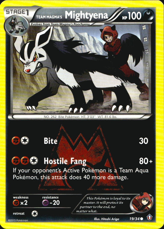 Team Magma's Mightyena 19/34 Common Double Crisis Pokemon Near Mint