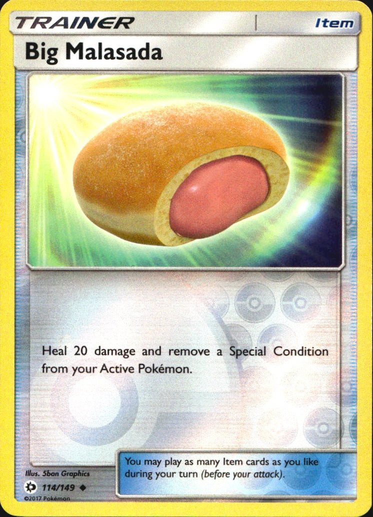 Big Malasada 114/149 Uncommon Sun & Moon Pokemon Reverse Holo Near Mint