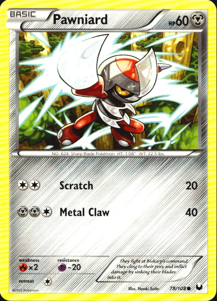Pawniard 78/108 Common Dark Explorers Pokemon Near Mint