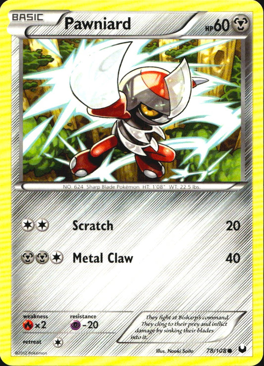 Pawniard 78/108 Common Dark Explorers Pokemon Near Mint