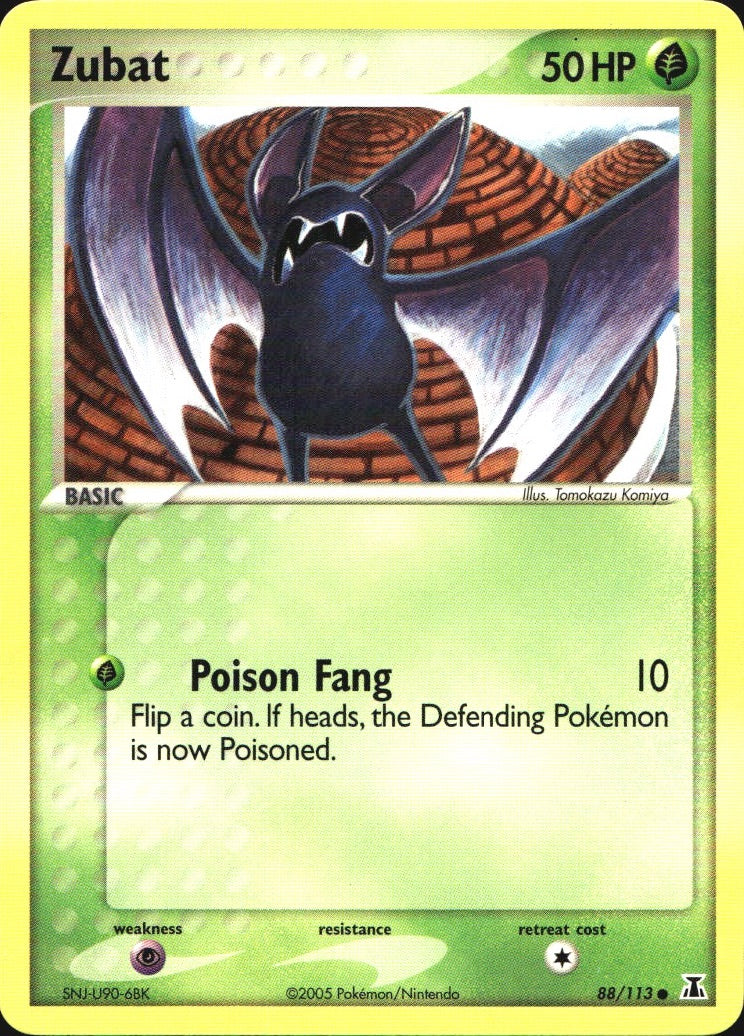 Zubat 88/113 Common Delta Species Pokemon Near Mint