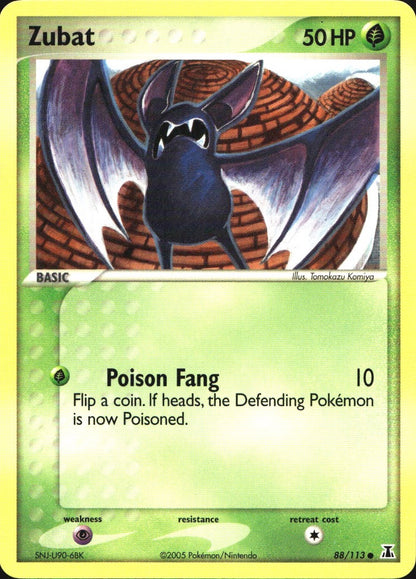 Zubat 88/113 Common Delta Species Pokemon Near Mint