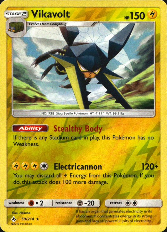 Vikavolt 59/214 Unbroken Bonds Pokemon Reverse Holo Near Mint