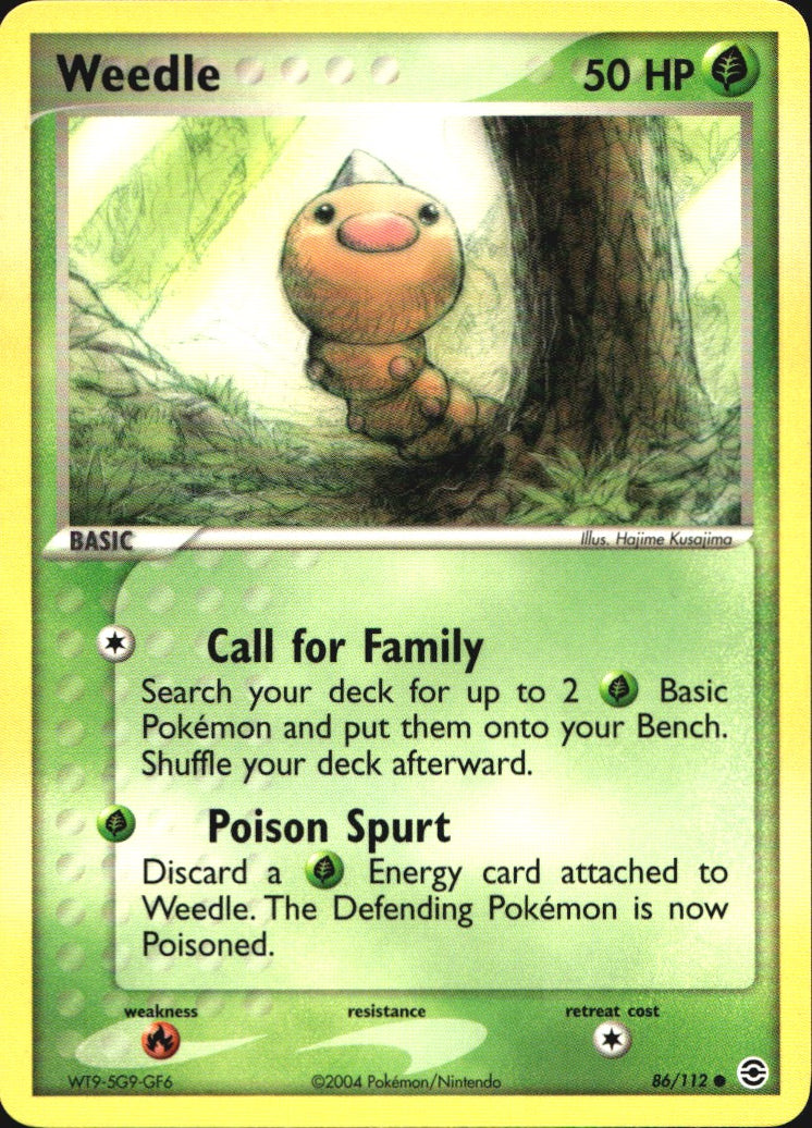 Weedle 86/112 Common FireRed & LeafGreen Pokemon Near Mint
