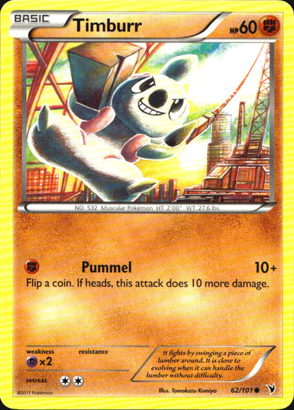 Timburr 62/101 Common Noble Victories Pokemon Near Mint