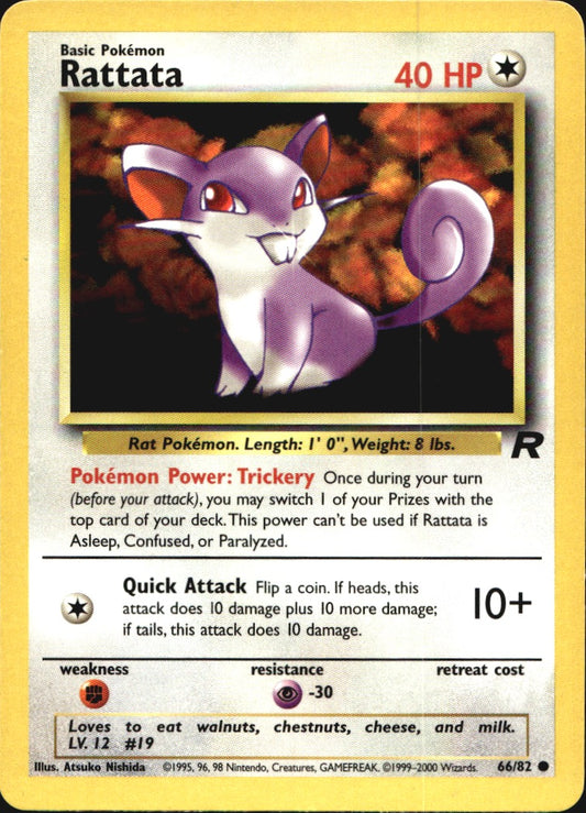 Rattata 66/82 Common Team Rocket Pokemon Near Mint