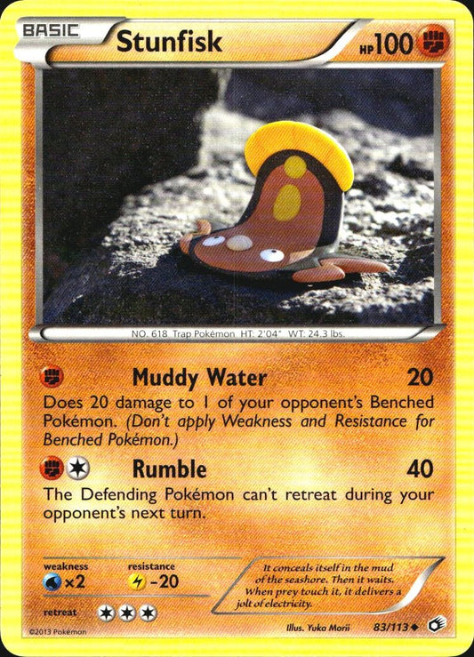 Stunfisk 83/113 Uncommon Legendary Treasures Pokemon Near Mint