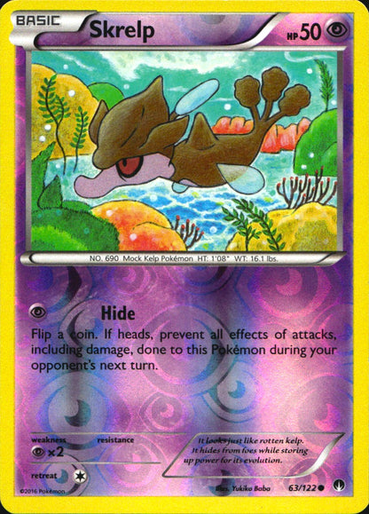 Skrelp 63/122 Common BREAKpoint Pokemon Reverse Holo Near Mint