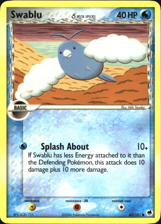 Swablu 65/101 Common Dragon Frontiers Pokemon Near Mint