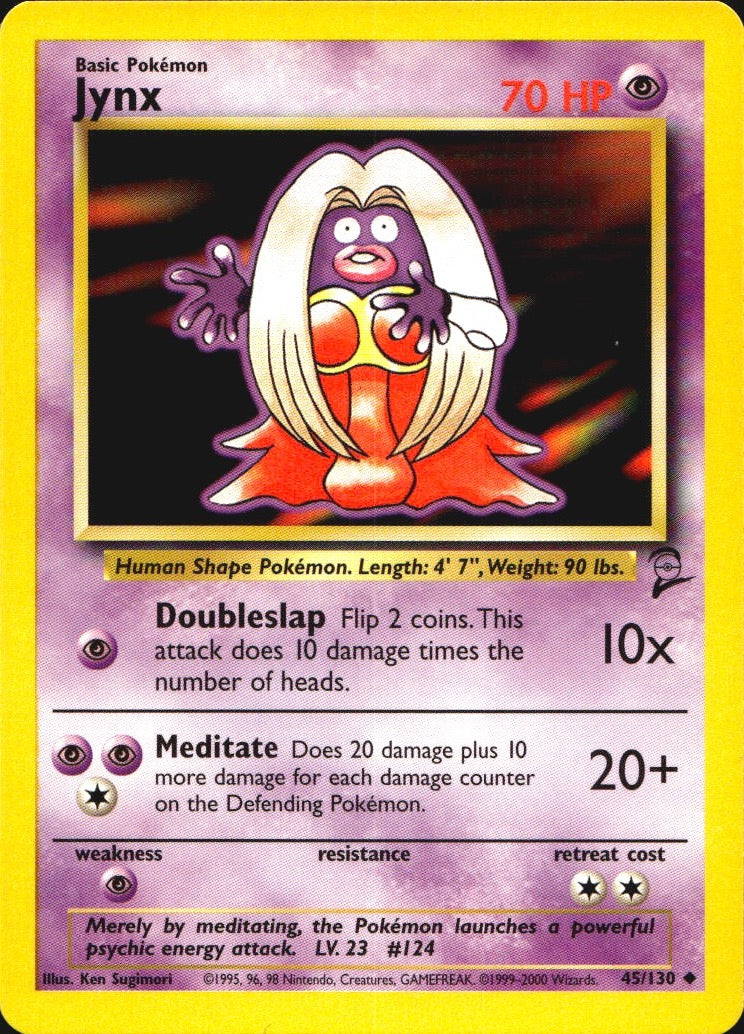 Jynx 45/130 Uncommon Base Set 2 Pokemon Near Mint