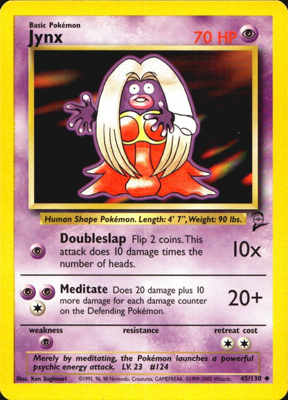 Jynx 45/130 Uncommon Base Set 2 Pokemon Near Mint