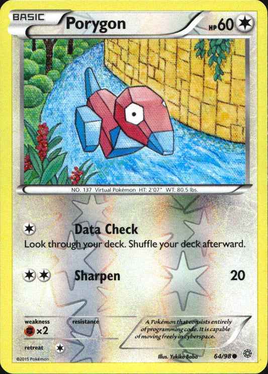 Porygon 64/98 Common Ancient Origins Pokemon Reverse Holo Near Mint