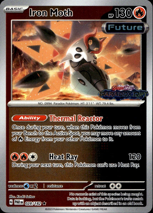 Iron Moth 028/182 Rare Paradox Rift Pokemon Near Mint Stamped