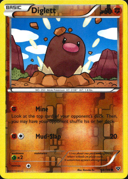 Diglett 58/146 Common XY Pokemon Reverse Holo Near Mint