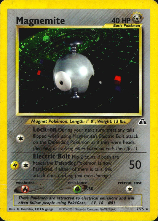 Magnemite 7/75 Holo Rare Neo Discovery Pokemon Moderately Played