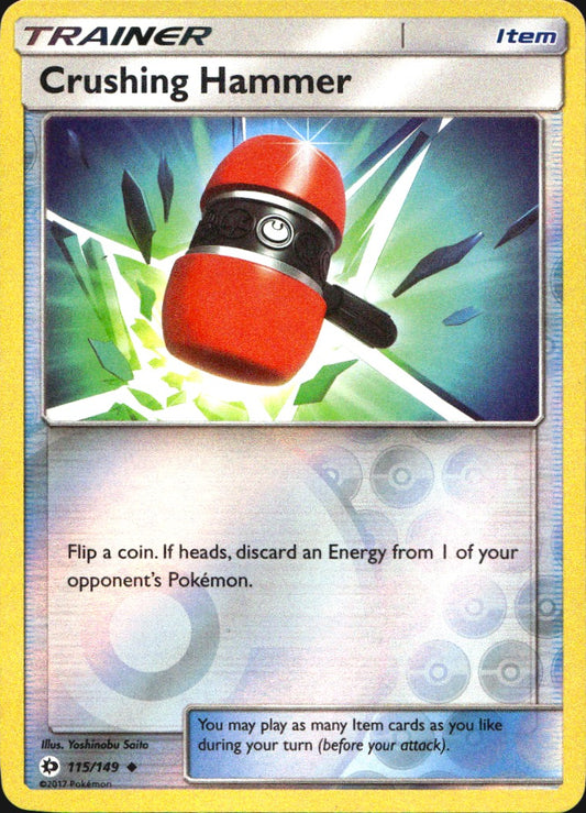 Crushing Hammer 115/149 Uncommon Sun & Moon Pokemon Reverse Holo Near Mint