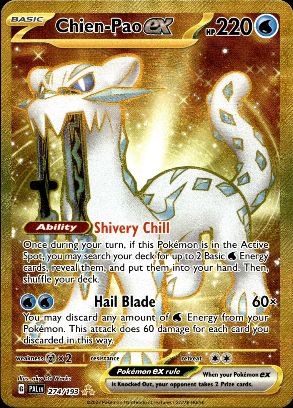 Chien-Pao ex 274/193 Hyper Rare Paldea Evolved Pokemon Near Mint