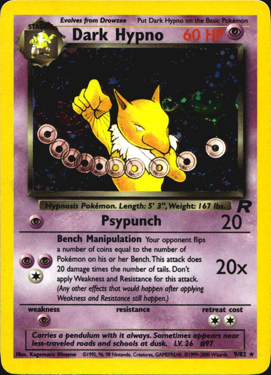 Dark Hypno 9/82 Holo Rare Team Rocket Pokemon Lightly Played