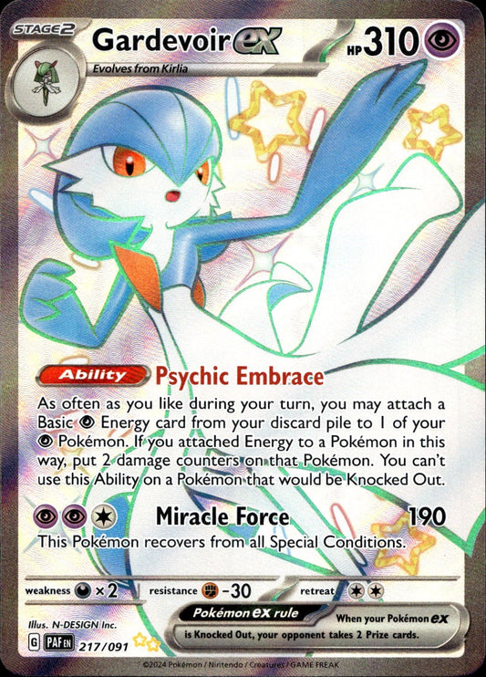 Gardevoir ex 217/091 Shiny Ultra Rare Paldean Fates Pokemon Near Mint