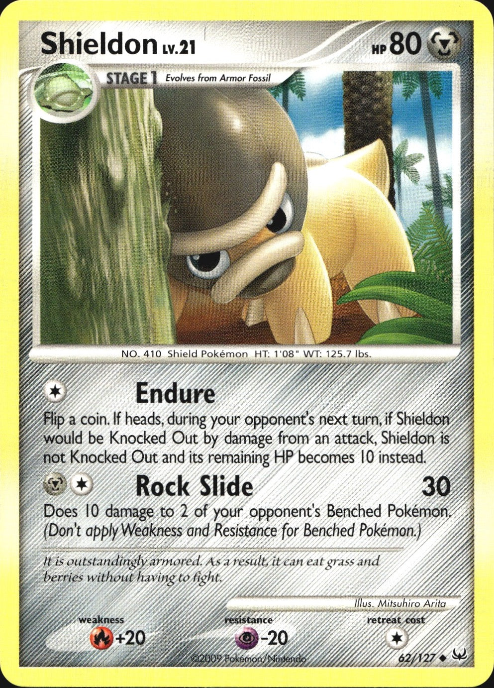 Shieldon 62/127 Uncommon Platinum Pokemon Near Mint