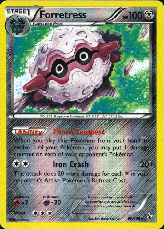 Forretress 60/106 Rare Flashfire Pokemon Reverse Holo Near Mint