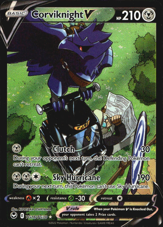 Corviknight V TG18/TG30 Holo Rare V Silver Tempest Trainer Gallery Pokemon NM