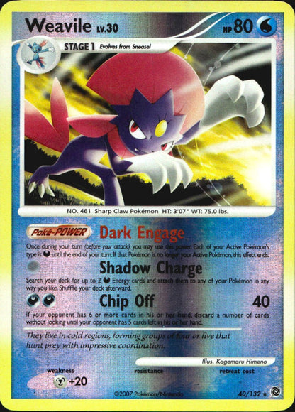Weavile 40/132 Rare Secret Wonders Pokemon Reverse Holo Near Mint