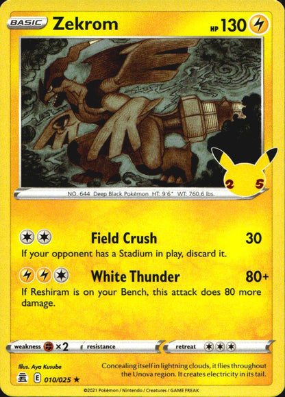 Zekrom 010/025 Rare Celebrations Pokemon Near Mint