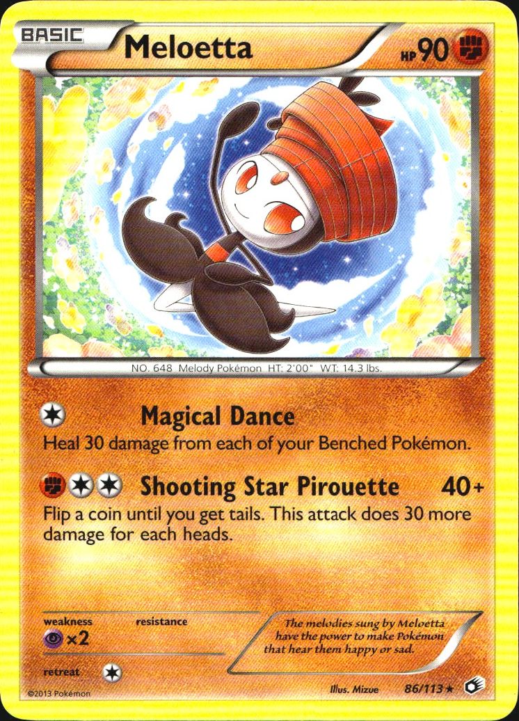 Meloetta 86/113 Rare Legendary Treasures Pokemon Near Mint