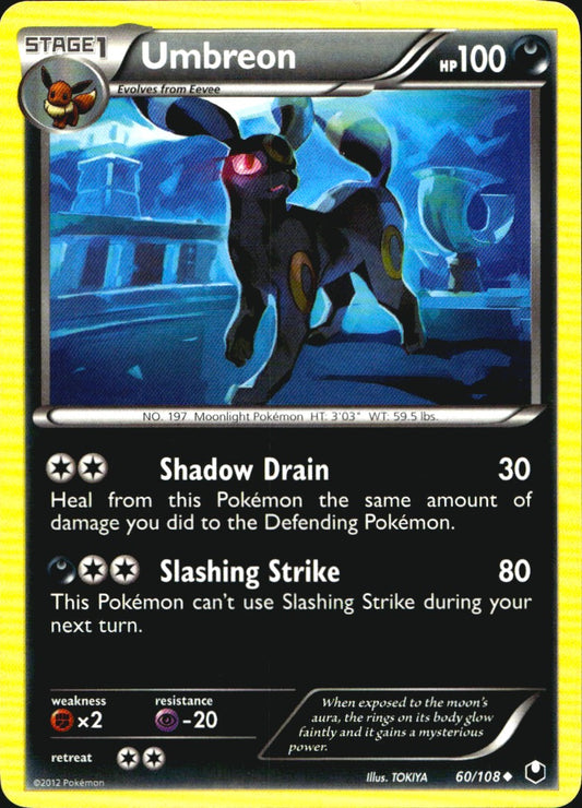 Umbreon 60/108 Uncommon Dark Explorers Pokemon Near Mint