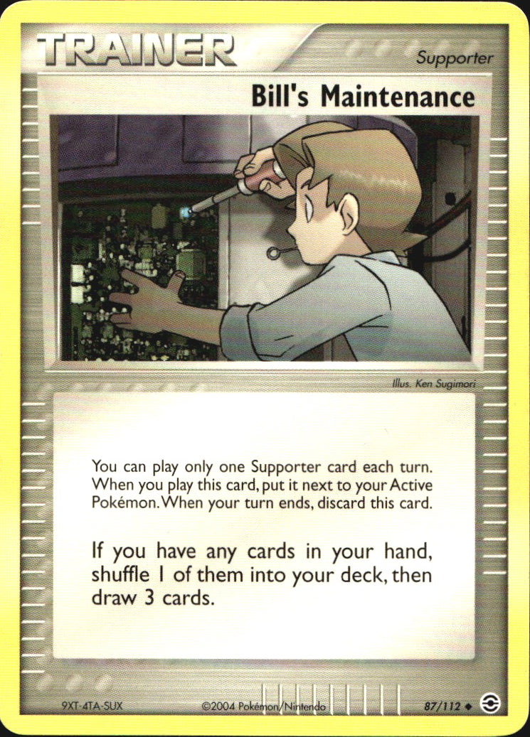 Bill's Maintenance 87/112 Uncommon FireRed & LeafGreen Pokemon Near Mint