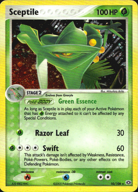 Sceptile 10/106 Holo Rare Emerald Pokemon Near Mint