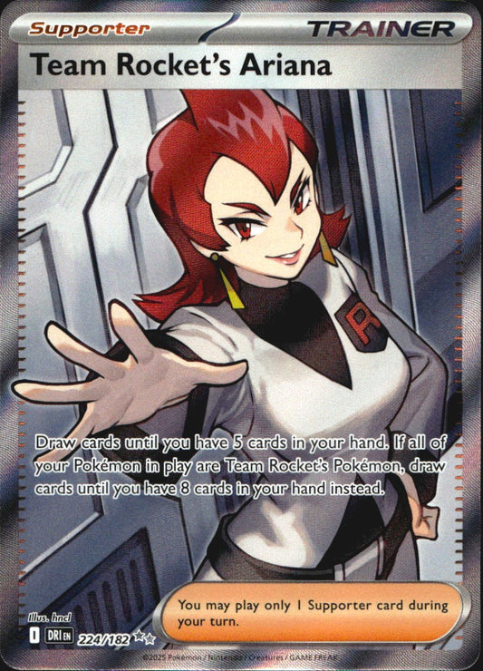 Team Rocket's Ariana 224/182 Ultra Rare Destined Rivals Pokemon Near Mint