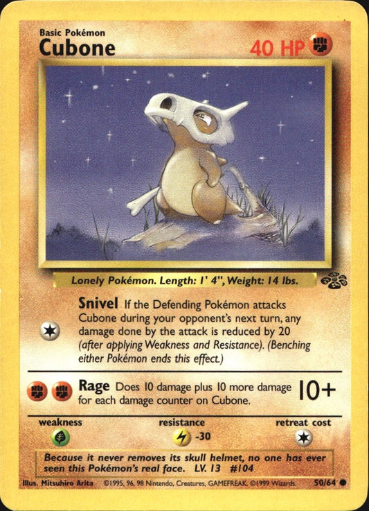 Cubone 50/64 Common Jungle Pokemon Near Mint