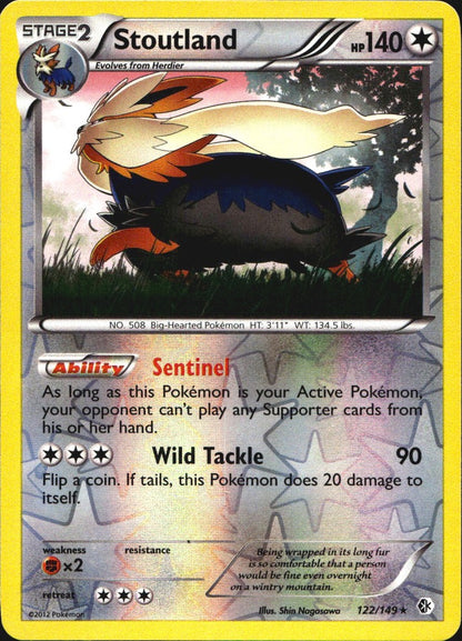 Stoutland 122/149 Boundaries Crossed Pokemon Reverse Holo Near Mint