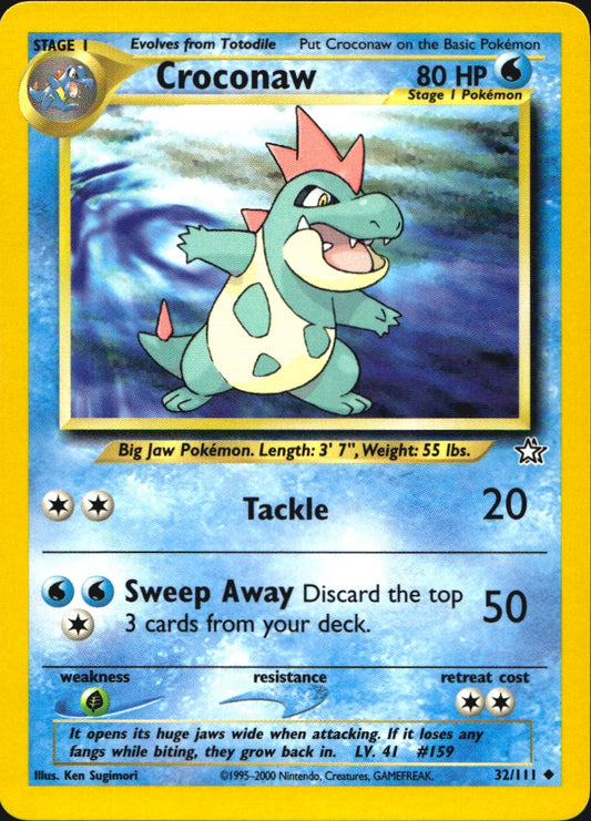Croconaw 32/111 Uncommon Neo Genesis Pokemon Near Mint