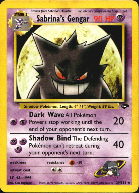 Sabrina's Gengar 29/132 Rare Gym Challenge Pokemon Lightly Played