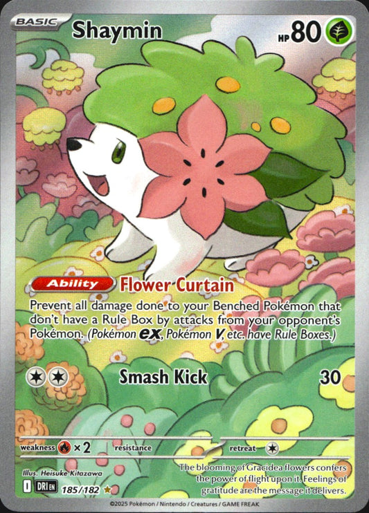 Shaymin 185/182 Illustration Rare Destined Rivals Pokemon Near Mint