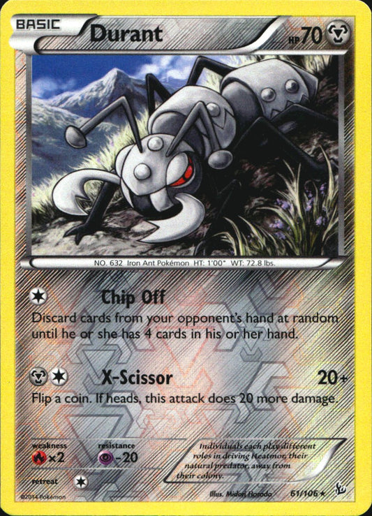 Durant 61/106 Rare Flashfire Pokemon Reverse Holo Near Mint