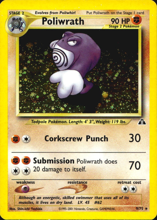 Poliwrath 9/75 Holo Rare Neo Discovery Pokemon Lightly Played
