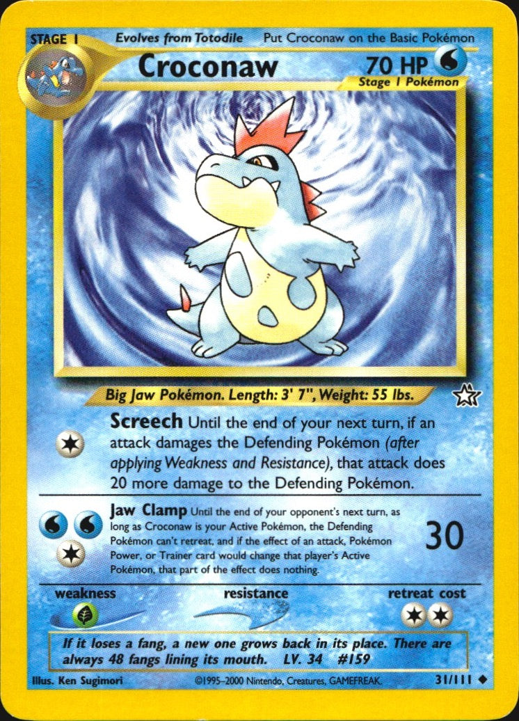 Croconaw 31/111 Uncommon Neo Genesis Pokemon Near Mint