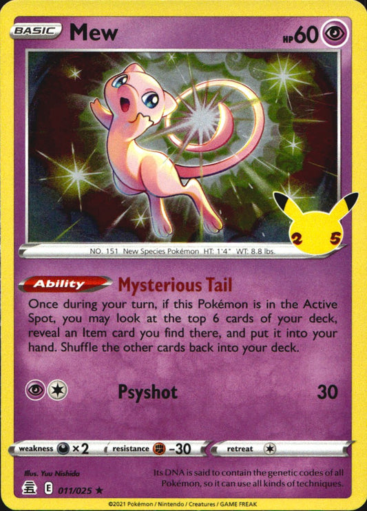 Mew 011/025 Holo Rare Celebrations Pokemon Near Mint