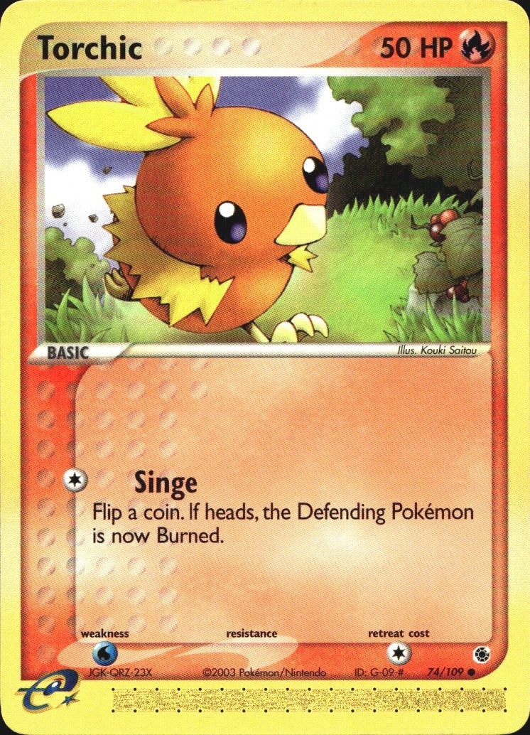 Torchic 74/109 Common Ruby & Sapphire Pokemon Near Mint