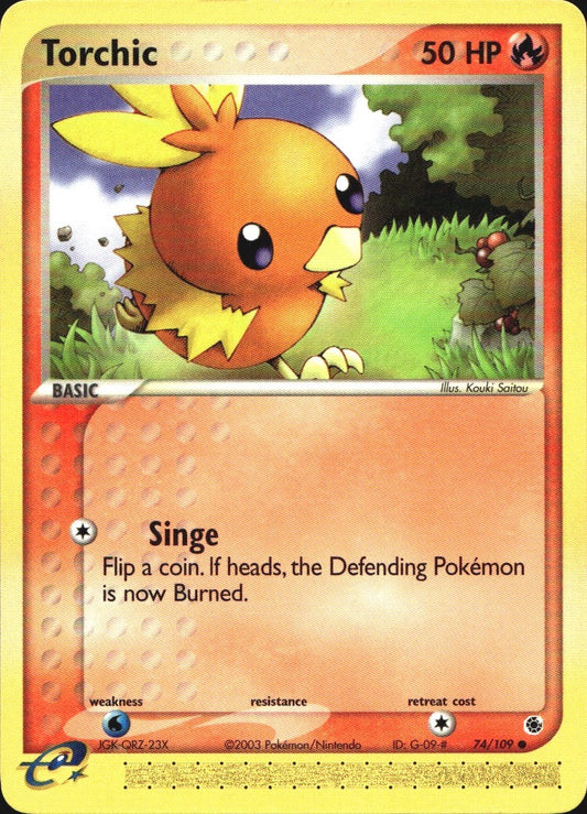 Torchic 74/109 Common Ruby & Sapphire Pokemon Near Mint