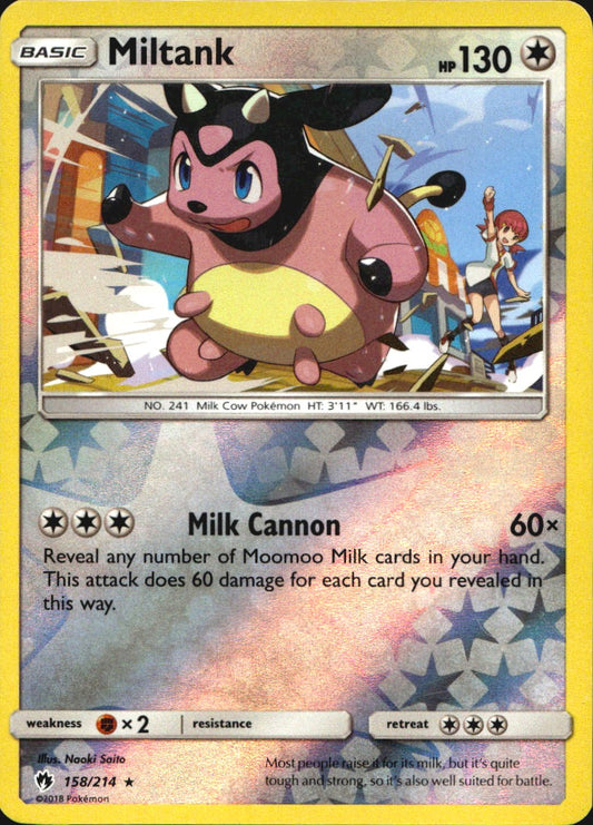 Miltank 158/214 Rare Lost Thunder Pokemon Reverse Holo Near Mint